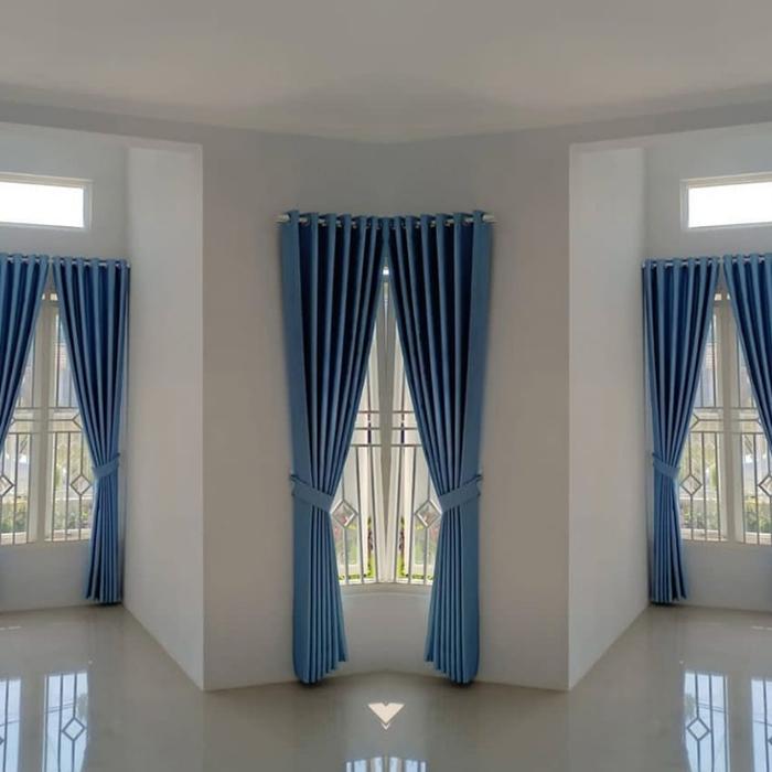 Gambar gorden minimalis/hordeng smokring L.140 x T. 200cm. tirai - Biru, L.140 x T.150cm dari fauzigorden_olshop undefined Tokopedia