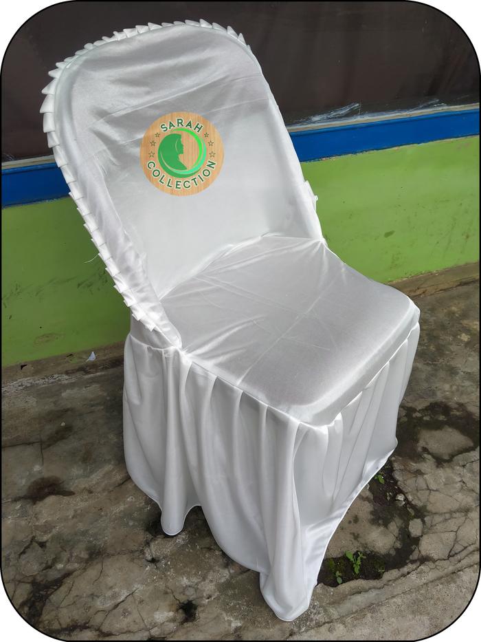 Gambar Sarung Kursi Lipat Chitose Lipit / Bungkus Kursi Pesta - Putih Bersih dari Sarah Collection Malang undefined Tokopedia