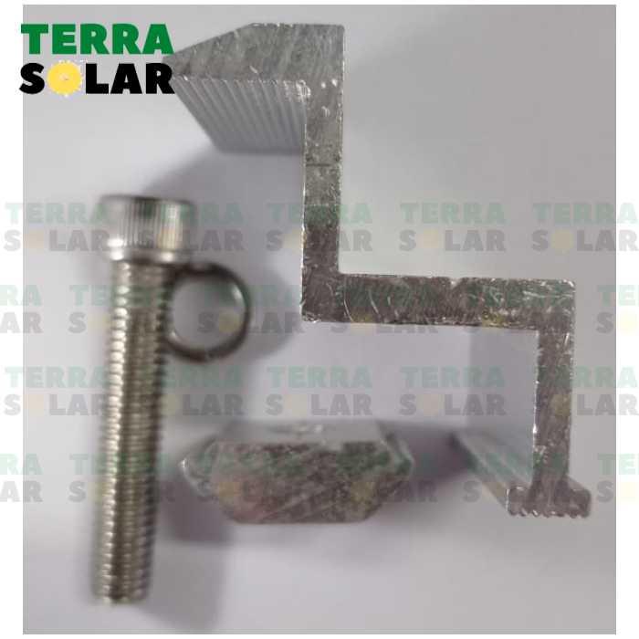 Gambar End Clamp Braket Solar PV Panel Surya Baut Stainless Steel 304 - End Clamp dari Terra Solar undefined Tokopedia