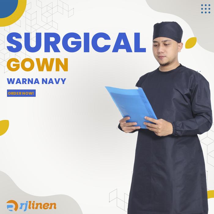 Gambar Surgical Gown/APD Gown/Gaun Operasi/Gaun Medis/Surgical Gown Medis - Navy dari Rumahjahitid undefined Tokopedia