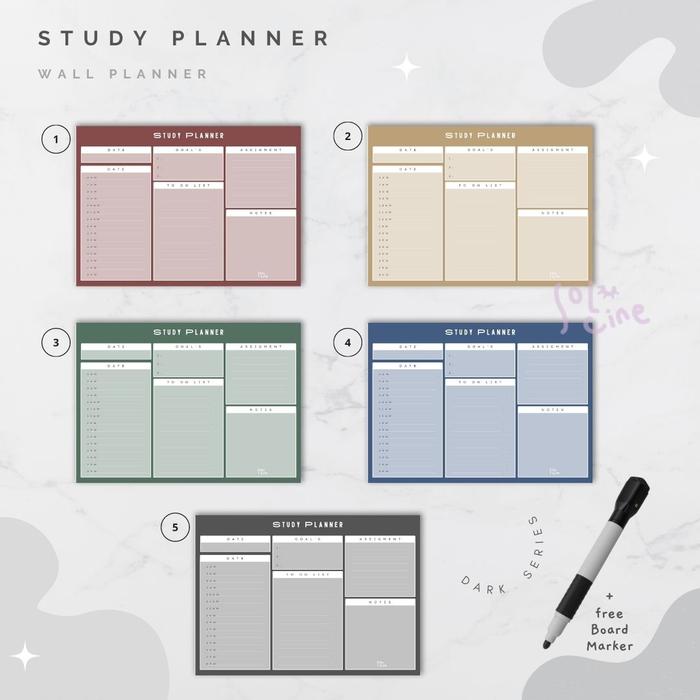 Gambar HABIT TRACKER / STUDY PLANNER - DARK SERIES - WALL PLANNER - Study Plan (A3), 5 dari SolucineProduct undefined Tokopedia