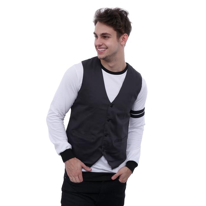 Gambar Rompi Baju Jas Formal Pria Blazer Kantor Semi Casual Hitam Abu Navy - ROM 385 dari Gudang Fashion Id undefined Tokopedia