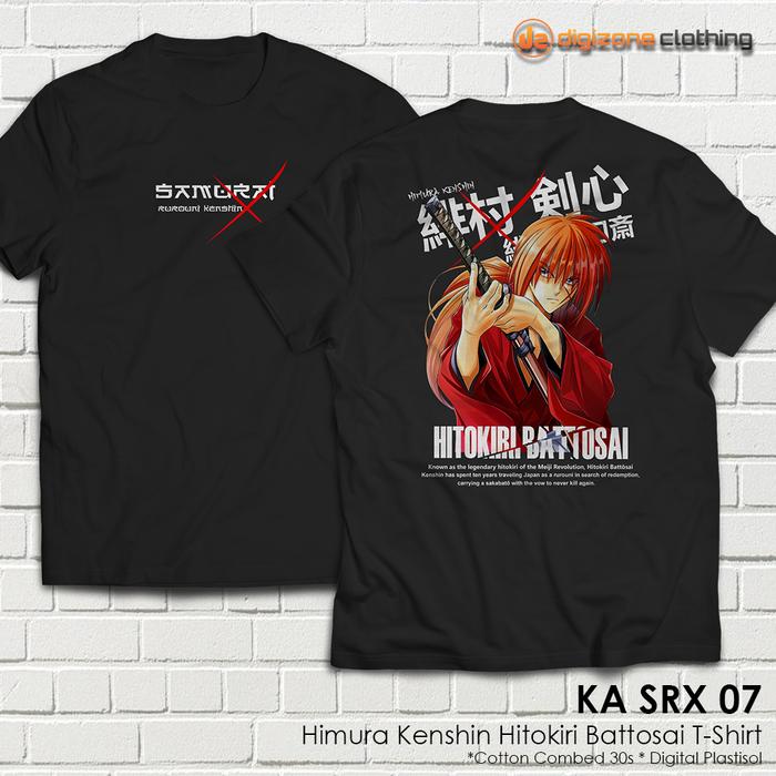 Gambar Baju Kaos Anime Samurai X Ruroini Kenshin Hitokiri Battosai KA SRX 07 - S dari Digizone Hobbies Shop undefined Tokopedia