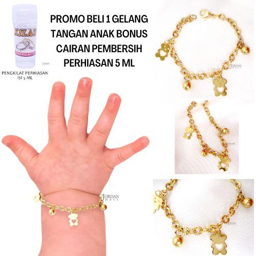 Gambar BONUS CAIRAN PEMBERSIH PERHIASAN Gelang Tangan Bayi Titanium 6-12BULAN - Emas, 12 Cm dari Jordanmall undefined Tokopedia