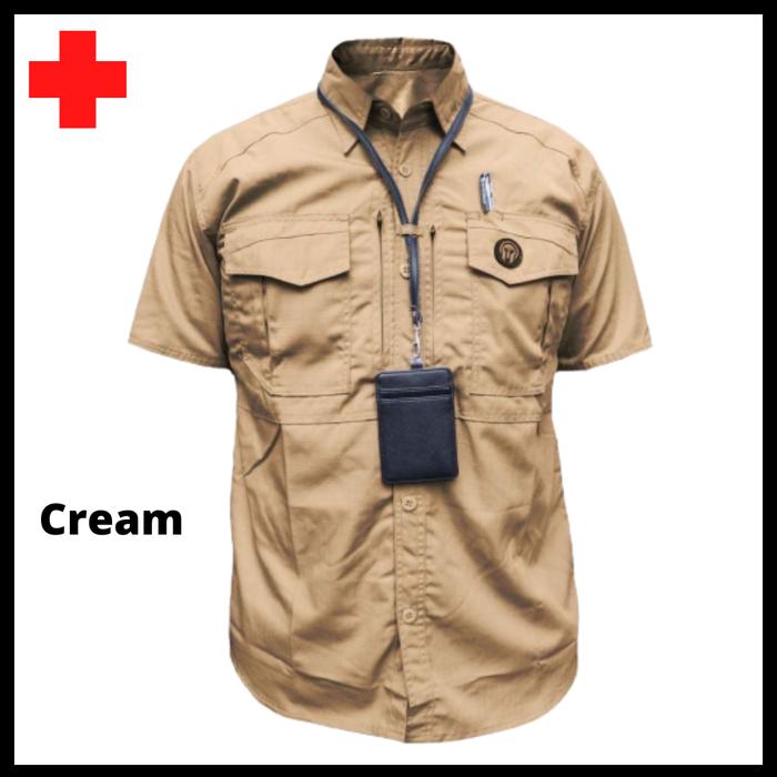 Gambar Kemeja Tactical Lengan Pendek PDL Lapangan Kerja Baju PDH - Cream, M dari Tactees Outdoor undefined Tokopedia