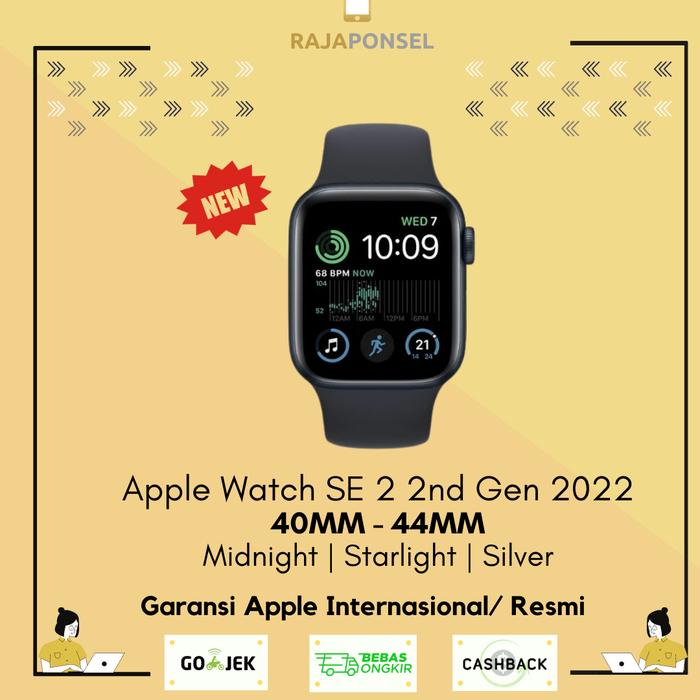 Apple Watch SE 2nd Gen 2022 40mm 44mm Garansi Resmi Apple 40MM 2023,  STARLIGHT