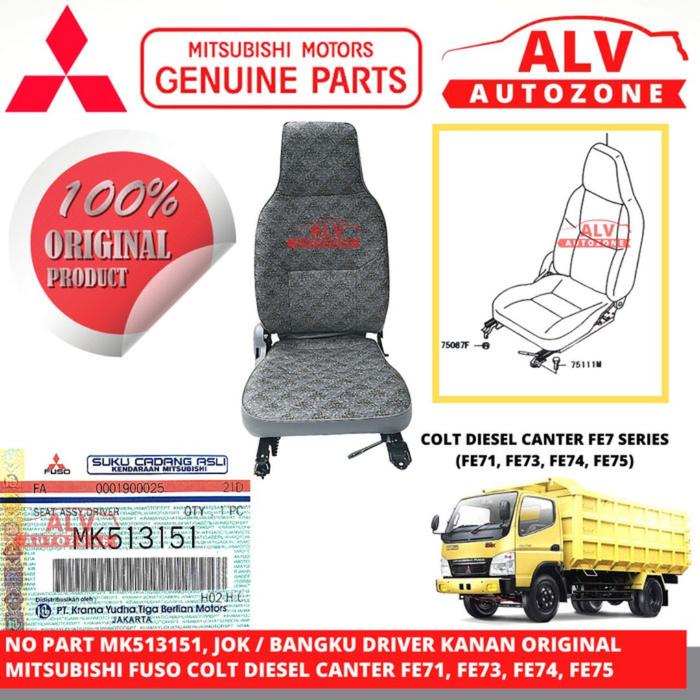 Gambar JOK BANGKU SUPIR SOPIR KANAN ASSY ORIGINAL COLT DIESEL CANTER MK513151 dari ALV Autozone undefined Tokopedia