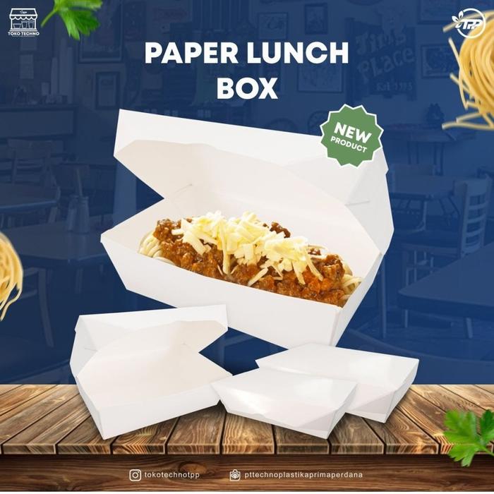 Gambar paper lunch box take away kotak nasi makan makanan 50 PCS - SIZE M dari Super Plastik Packaging undefined Tokopedia