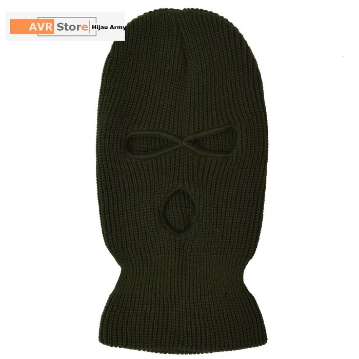 Gambar Balaclava Ski Mask Face Mask Winter Cap 3 Hole Balaclava - Hijau Army dari Arilla Global Store undefined Tokopedia