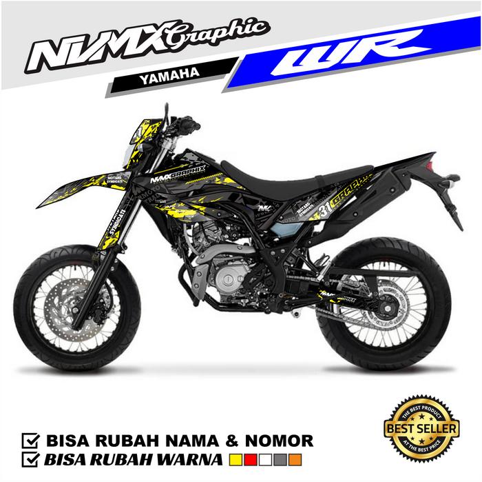 Gambar DECAL CUSTOM YAMAHA WR 155R STIKER DECAL SUPERMOTO WR 155 FULL BODY - Kuning, HOLOGRAM dari NVMX undefined Tokopedia