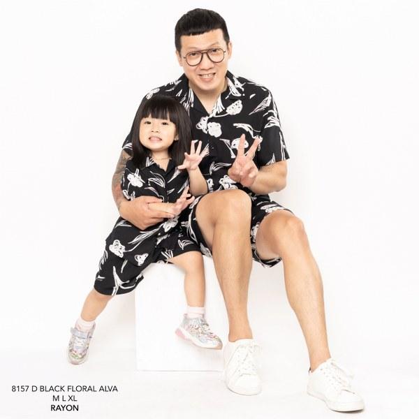 Gambar Jane Frey Clothing 8157 Kemeja Set Couple M-XL Kemeja Pria - D Black Floral, M dari Jane Frey Clothing undefined Tokopedia