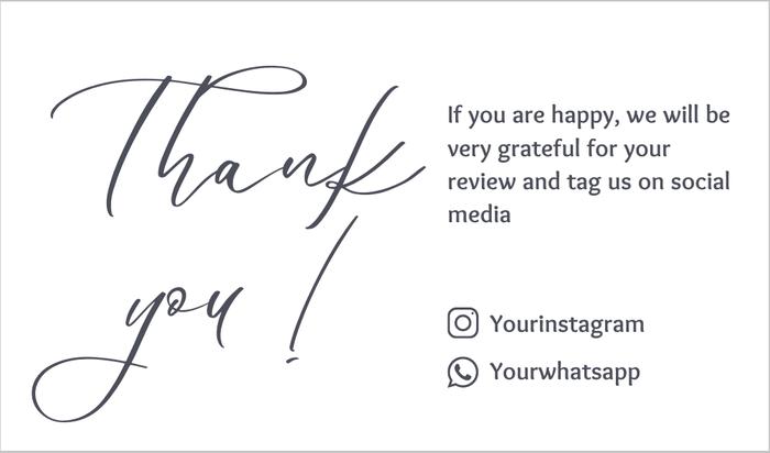 Gambar Cetak Thank You Card Olshop, Kartu Ucapan Terimakasih olshop - P1, 6x3,5 cm dari Sinvitation undefined Tokopedia