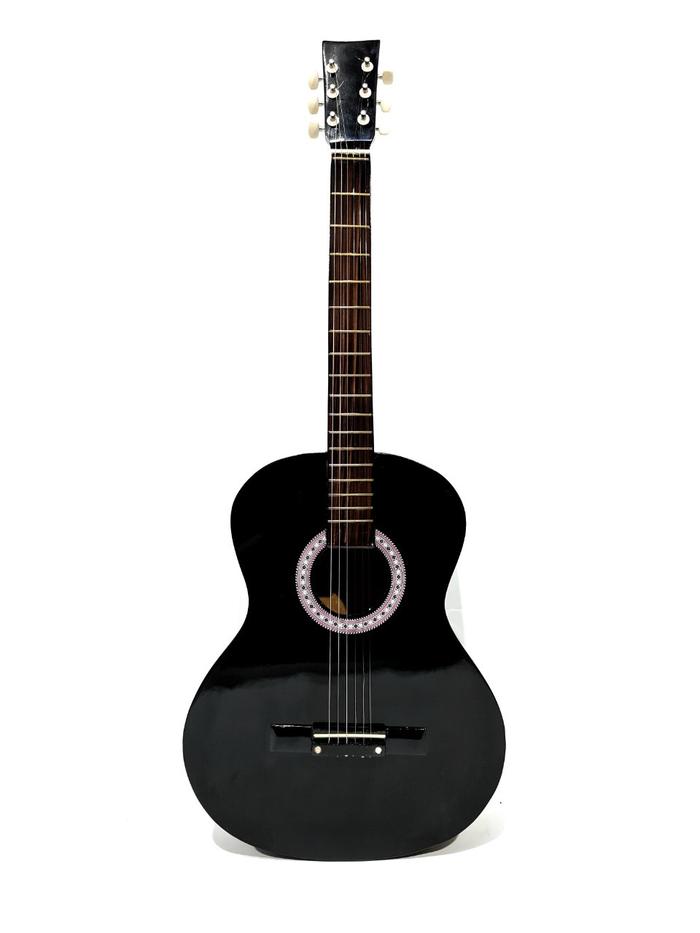 Gambar Gitar Akustik Buat Pemula Warna Natural Model Bulat Belajar Murah - Hitam, Gitar Tas Pick dari Gitar Jakarta undefined Tokopedia