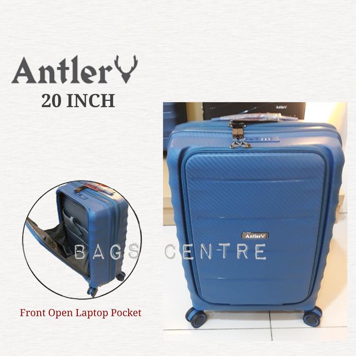 Gambar Koper Antler Laptop A886 Size 20 Inch Cabin Hardcase - Black - Blue dari Bags Centre undefined Tokopedia