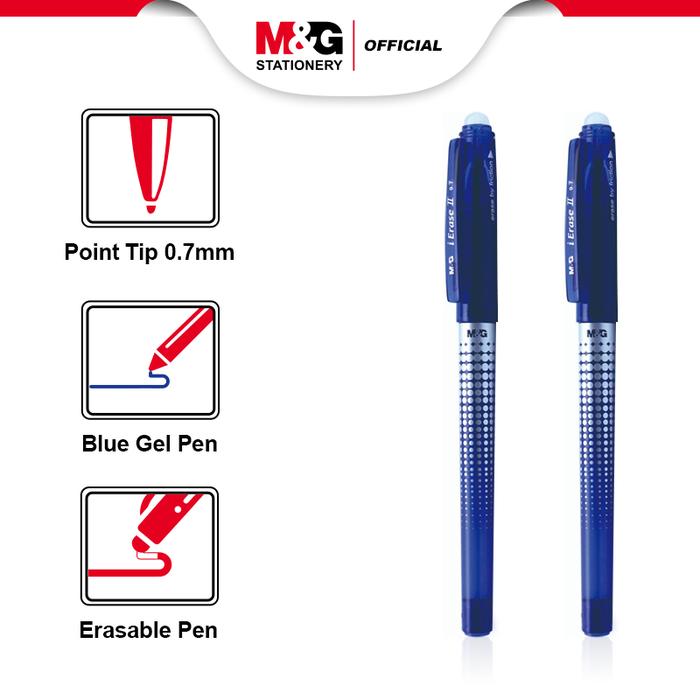 Gambar M & G Erasable Gel Pen 0.7mm Cap with eraser - Biru dari M&G Official Store undefined Tokopedia
