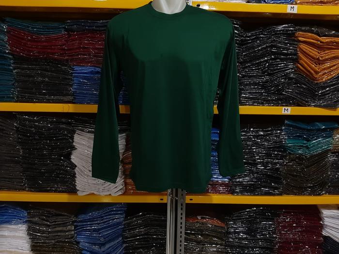 Gambar kaos polos lengan panjang - hijau botol, M dari Star ols_NEW undefined Tokopedia