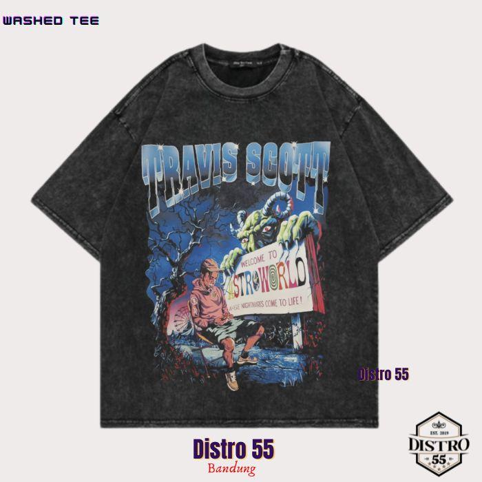 Gambar Kaos Black Washed Oversized Tee / Rap Music / Travis Scott / Washed Tshirt / Oversized Model /  Katun Hitam - TRAVIS-1, S dari DISTRO 55 BANDUNG undefined Tokopedia