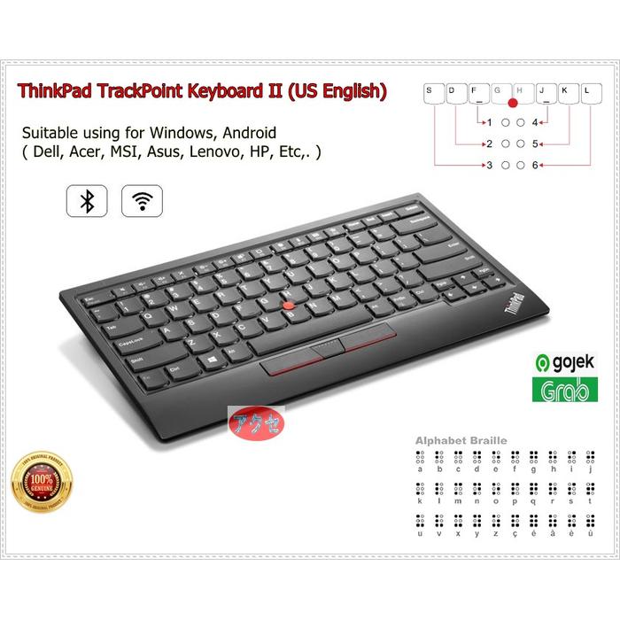 Gambar Bluetooth ThinkPad TrackPoint keyboard Version 2 for Windows Android - Keyboard dari Akuse undefined Tokopedia