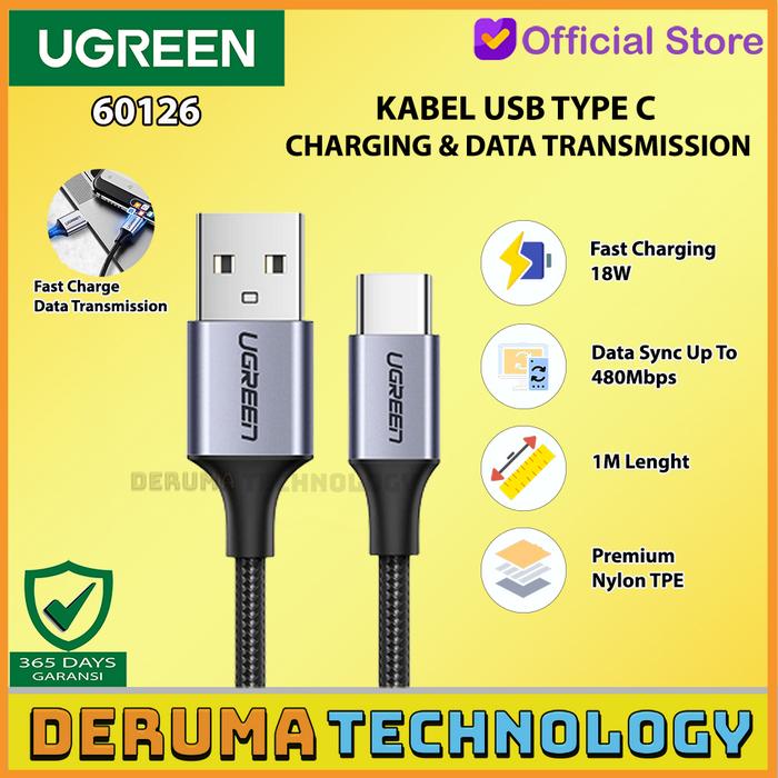 Gambar UGREEN Kabel Charger USB To Type C Cable Fast Charging 3A Oppo VIvo - BLACK - 1M dari DERUMA TECHNOLOGY OFFICIAL undefined Tokopedia