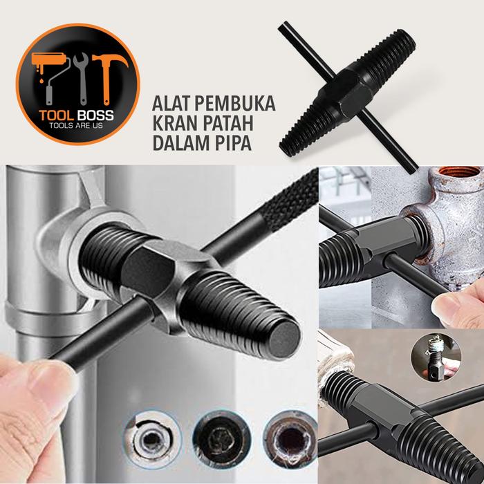 Gambar Alat Pembuka Kran Patah Dalam Pipa - EXTRACTOR 2 in 1 Multifungsi dari TOOL BOSS undefined Tokopedia