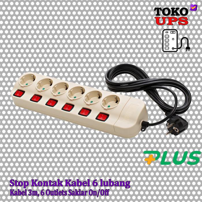Jual Stop Kontak 6 Outlets Saklar on-off Kabel 3m - Jakarta Pusat ...