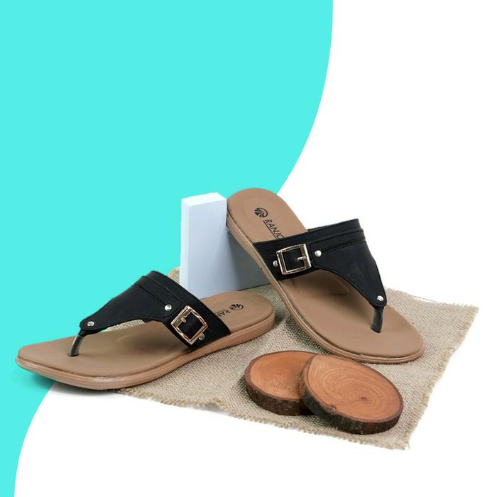 Gambar Sandal Selop Wanita Ranjojo RJ05 Original Sendal Slop Kulit Casual - RJ04 Hitam, 37 dari Hipzo Official undefined Tokopedia