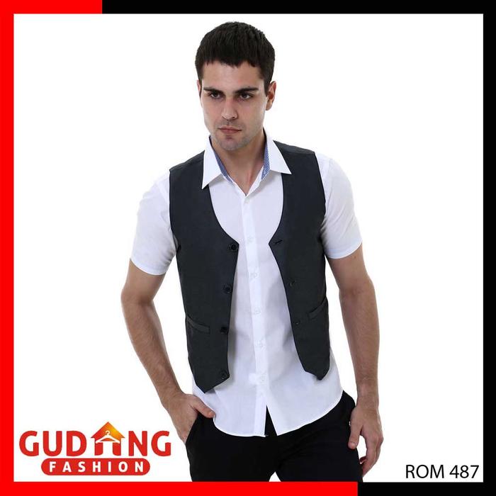 Gambar Rompi Baju Jas Formal Pria Blazer Kantor Semi Casual Hitam Abu Navy - ROM 487 dari Gudang Fashion Id undefined Tokopedia