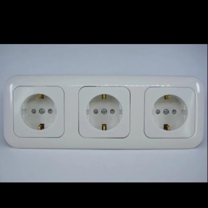 Gambar stop kontak 3gang 3 gang triple silver panasonic tipe MWS - PUTIH WIDE SERI dari wewe electric undefined Tokopedia