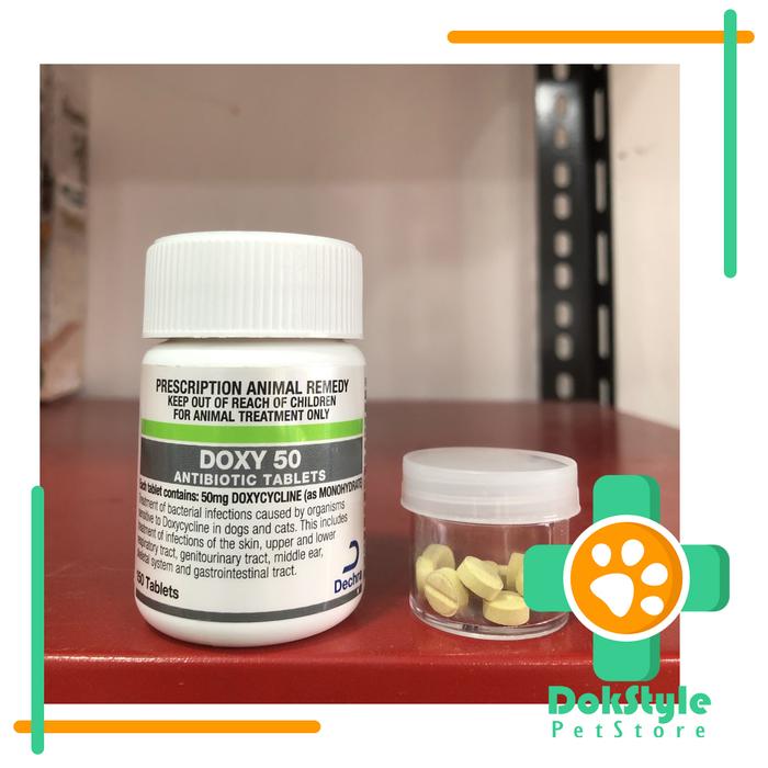 Gambar Obat antibiotik kucing anjing flu doxy 50mg tablet - per tablet, 50mg dari Dokstyle Petstore official undefined Tokopedia