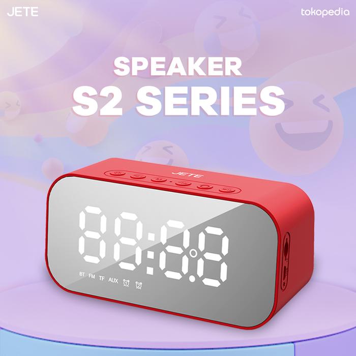Gambar Speaker JETE S2 Bluetooth V5.0 Stereo Sound with Alarm Clock - Red dari JETE Authorized Store undefined Tokopedia