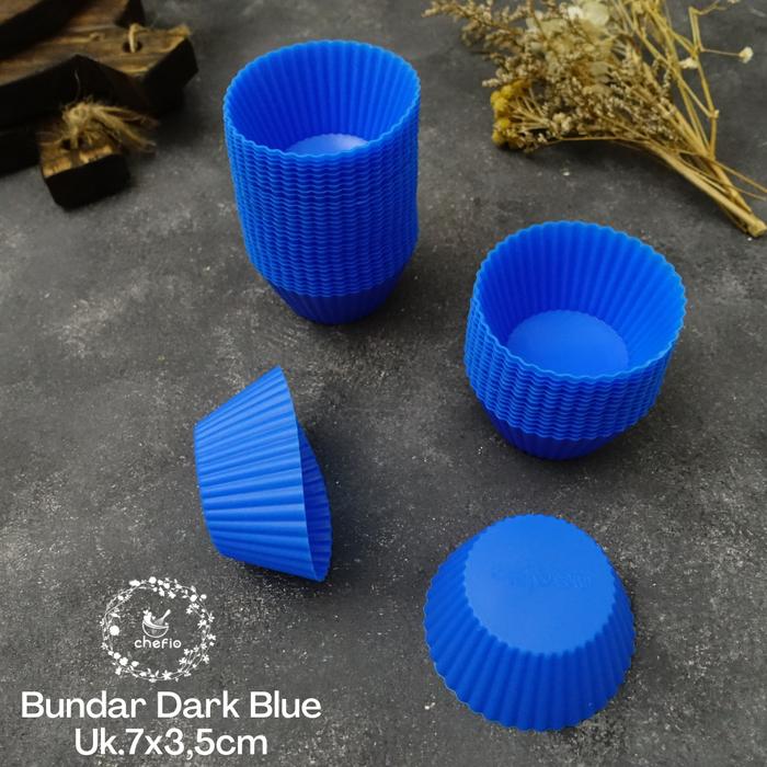 Gambar Chefio Cetakan Silikon Bundar / Kue Muffin Cupcake Bolu Puding Mangkok - Bundar Dark Blu dari Chefio Kitchenware Kota Tangerang Tokopedia