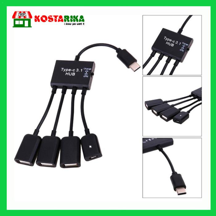 Gambar Type C OTG USB Hub 4 in 1 Multiple Type C to USB 2.0 OTG - Type C dari KostarikaShop undefined Tokopedia