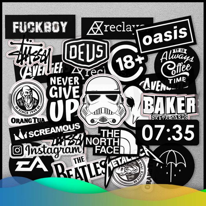 Gambar Stiker Pack / Stiker Hypebeast / Stiker Aesthetic Laptop Murah - SP-01 dari Color Digital Printing undefined Tokopedia