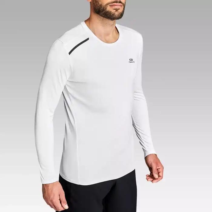 Gambar Baju lari lengan panjang jogging UV sun protect running t-shirt black - Putih, S dari One Fish Store undefined Tokopedia