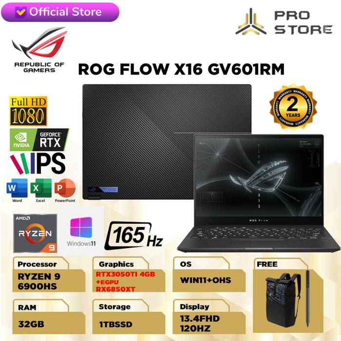 ASUS ROG FLOW X13 GV301RE TOUCH RYZEN 6900HS 32GB RTX3050TI 4GB LAPTOP  di Prostorecomputer Tokopedia