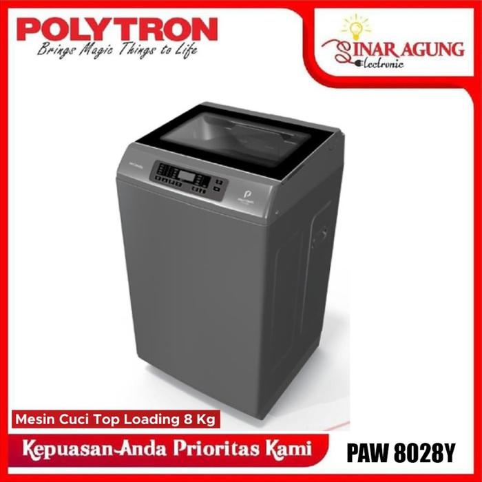 Gambar POLYTRON MESIN CUCI 1 TABUNG TOP LOADING 8 KG PAW-8028 100% ORI - PAW8028Y dari SINAR AGUNG ELEKTRONIK_NEW undefined Tokopedia
