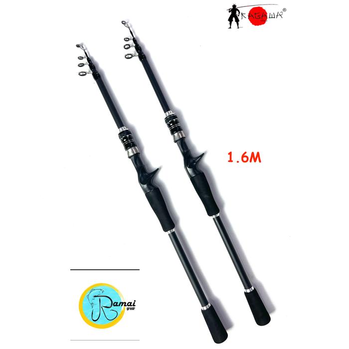 Gambar JORAN PANCING TELESCOPIC FISHING ROD 1.8m 1.6m SEMI ULTRALIGHT CARBON - 1.6m, reel bc kiri dari Kagawa Fishing undefined Tokopedia