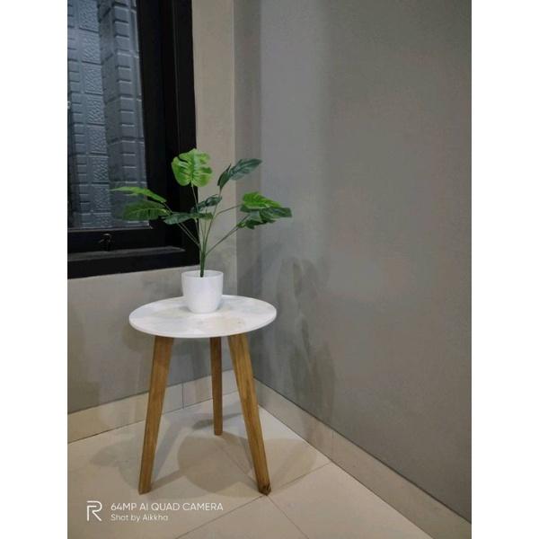Gambar Meja minimalis - bulat putih dari papan_minimalis undefined Tokopedia