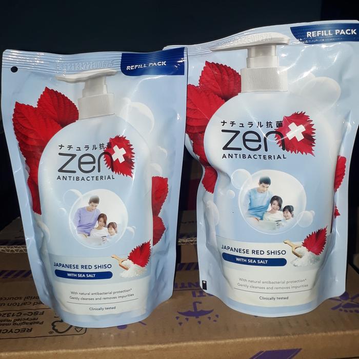 Gambar Zen Antibacterial sabun cair Shiso & Sandalwood Refill 400ml - Biru Muda dari Sheza Skin Care undefined Tokopedia
