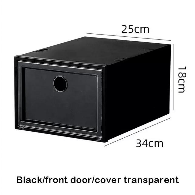 Gambar Kotak Sepatu Transparan Besar Tebal XL Shoe Box Sneakers Transparant - XL Front Hitam dari AnggitaStore28_NEW undefined Tokopedia