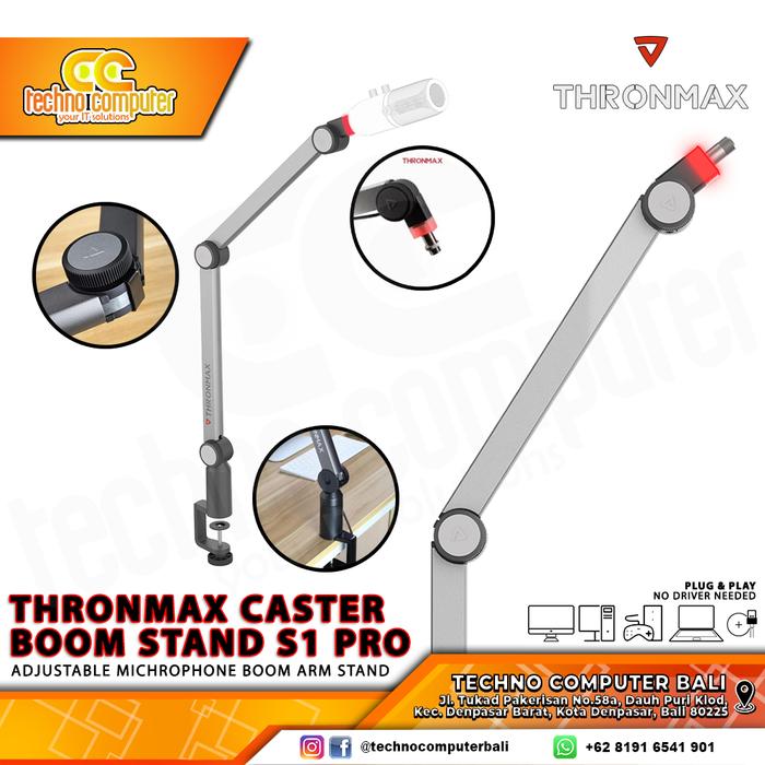 Gambar THRONMAX CASTER BOOM STAND S1 PRO USB - Microphone Stand Boom Arm dari Techno Computer Bali undefined Tokopedia