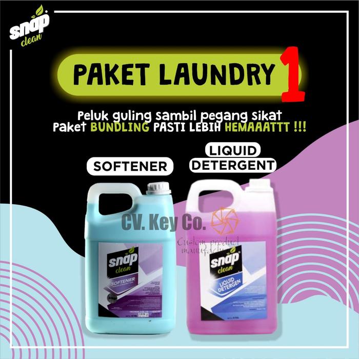 Gambar Paket Laundry : Deterjen Cair, Softener, Parfume Laundry Snap Clean - Paket Laundry 1 dari CleanFitTStore undefined Tokopedia