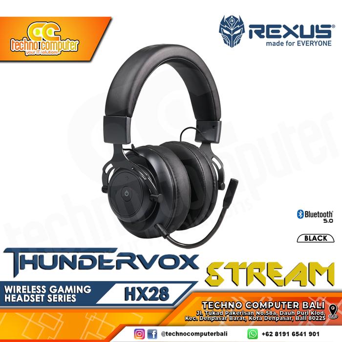 Gambar HEADSET GAMING REXUS THUNDERVOX STREAM HX28 Wireless - Gaming Headset - Hitam dari Techno Computer Bali undefined Tokopedia