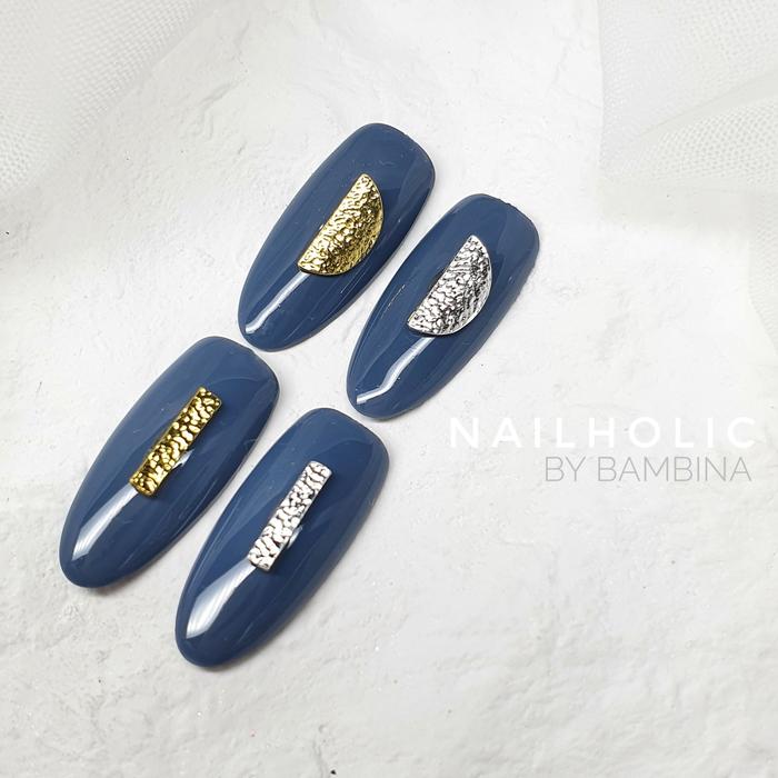 Gambar 10 pcs metal nail accessories by BAMBINA ( basic shape) - silver, long rectangle dari Nailholic.id undefined Tokopedia