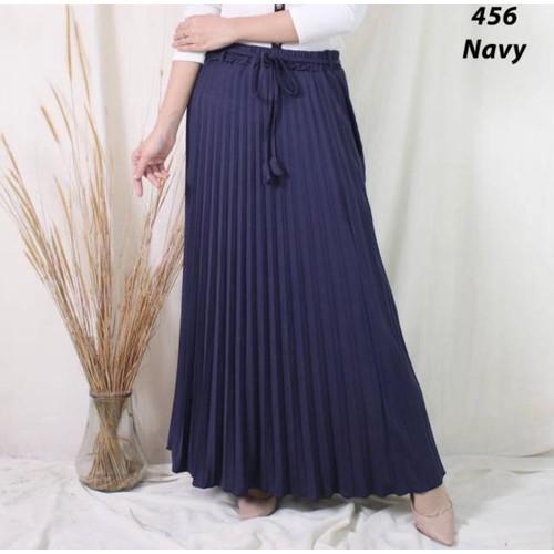 Gambar ROK PLISKET PREMIUM TALI PANJANG BAWAHAN PLISKET PREMIUM TALI LONCENG - NAVY dari ORGANIZ-.IT undefined Tokopedia