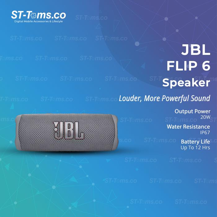 Gambar JBL Flip 6 Portable Bluetooth Speaker with 2-way Speaker System - Grey dari ST-Toms.co undefined Tokopedia