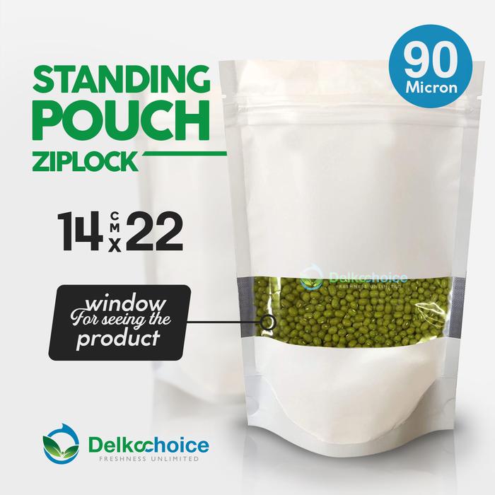 Gambar Plastik Kemasan MEDIUM 14cm DELKOCHOICE Standing Pouch Sealer Makanan - Putih Win 14x22 dari PabrikPacking undefined Tokopedia