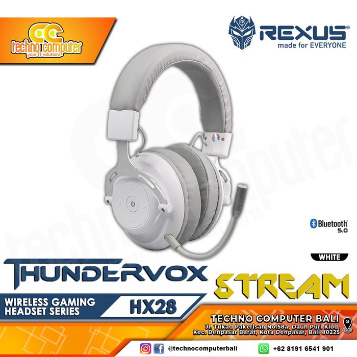 Gambar HEADSET GAMING REXUS THUNDERVOX STREAM HX28 Wireless - Gaming Headset - Putih dari Techno Computer Bali undefined Tokopedia