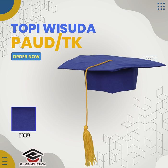 Gambar Topi Wisuda/Topi Wisuda TK/Topi Wisuda Paud/Atribut Wisuda - Biru dari Rumahjahitid undefined Tokopedia