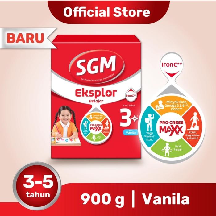 Gambar SGM Eksplor Belajar 3+ Pro-GressMaxx Susu Pertumbuhan Vanila Box - 900 dari Warung pati_NEW undefined Tokopedia
